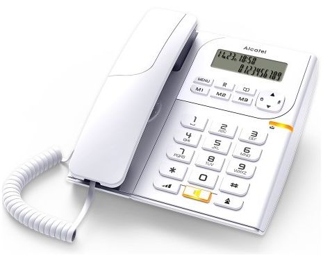 Alcatel T58 CE Analog Corded Phone - White 