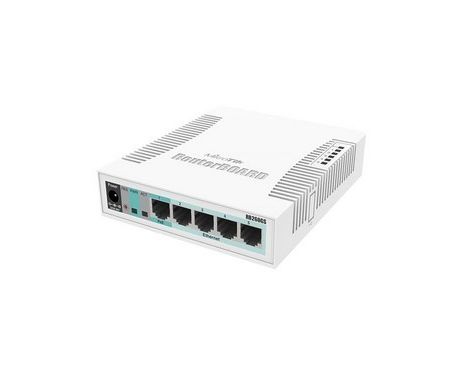 Mikrotik RB260GS  5x Gigabit Ethernet Smart Switch, SFP cage, plastic case, SwOS