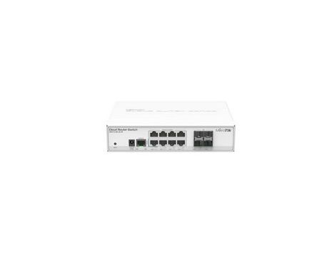 Mikrotik CRS112-8G-4S-IN  8x Gigabit Ethernet Smart Switch, 4x SFP cages, 400MHz CPU, 128MB RAM, desktop case, RouterOS L5