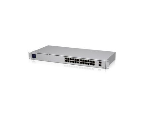  Ubiquiti USW-24  UniFi Gigabit Layer2 switch with 24 Gbit Eth port and 2 SFP ports.