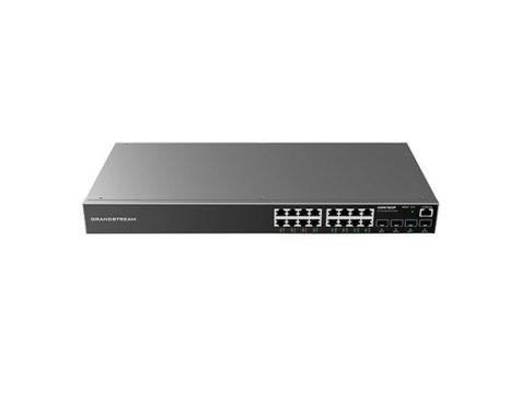 Grandstream GWN7802P  Enterprise 16-Port Gigabit L2+ Managed PoE/PoE+ Switch with 4 Gigabit SFP Uplink Ports (240W Poe budget). 