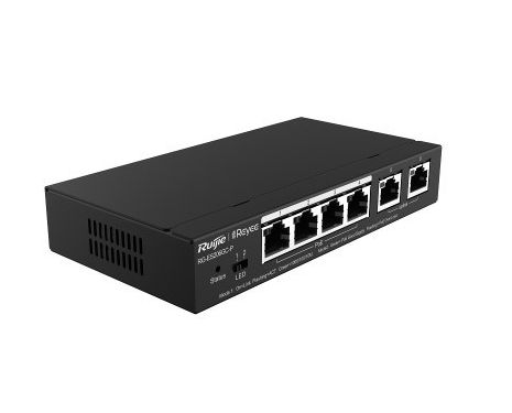 Ruijie-Reyee RG-ES206GC-P 6-Port Gigabit Smart POE Switch with 4 PoE/POE+ Ports and 2 Gigabit RJ45 uplink ports