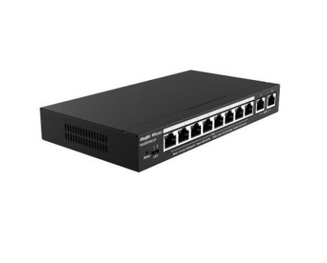 Ruijie-Reyee RG-ES210GC-LP 10-Port Gigabit Smart POE Switch with 8 PoE/POE+ Ports and 2 Gigabit RJ45 uplink ports