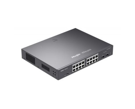 Ruijie-Reyee RG-ES218GC-P 18-Port Gigabit Smart POE Switch with 16 Gigabit RJ45 Ports including 16 POE/POE+ Ports and 2 SFP Slots