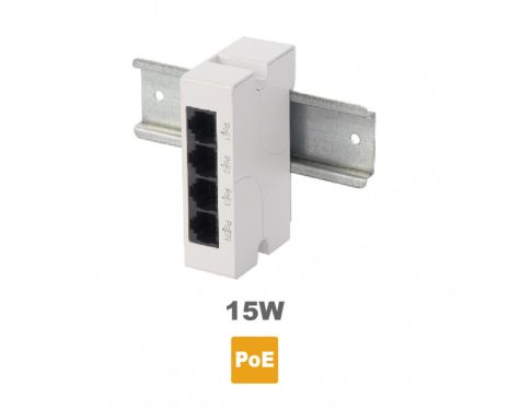 PULSAR EXT-POE3DIN Ethernet PoE Repeater, 1 εισόδου Ethernet PoE 10/100 και 3 εξόδων PoE 10/100