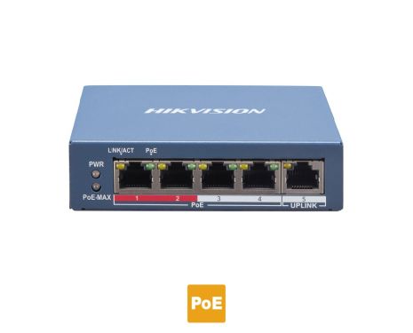 HIKVISION DS-3E1105P-EI Smart Managed Ethernet 5 port Switch, 4 x 100 PoE+ 30W 