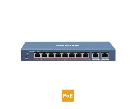 HIKVISION DS-3E0310P-E/M Layer 2 unmanaged 10 port Switch, 8 x 100 PoE+ 30W 