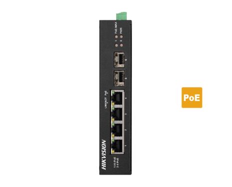 HIKVISION DS-3T0506HP-E/HS Layer 2 unmanaged 6 port Gigabit Switch, για τοποθέτηση και σε ράγα